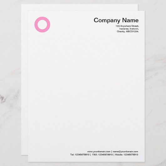 Vet cirkeltje - Roze Briefhoofd (Voorkant / Achterkant)