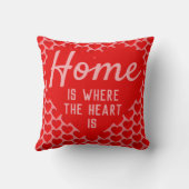 Vet Citaat Home is waar het hart is - rood & roze Kussen (Achterkant)