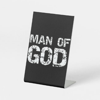 Vet citaat voor christelijke mannen, geloof, gezeg reclamebord met voetstuk