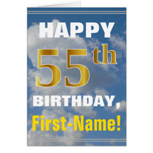 Vet, Cloudy Sky, Faux Gold 55th Birthday + Naam