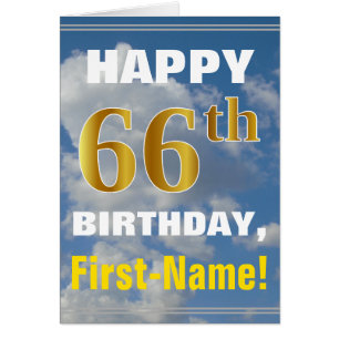 Vet, Cloudy Sky, Faux Gold 66th Birthday + Naam