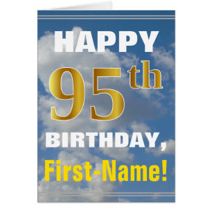 Vet, Cloudy Sky, Faux Gold 95th Birthday + Naam