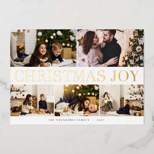 Vet collage | Kerstfeest 5 Foto Folie Feestdagenkaart (Voorkant)