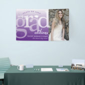 Vet ConGRADuleringen Paarse Ombre Foto Afstuderen Spandoek (Beurs)