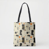 Vet contrast Abstract – zwart, wit, Sinaasappel Tote Bag (Voorkant)