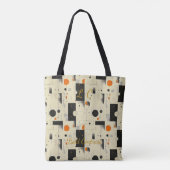 Vet contrast Abstract – zwart, wit, Sinaasappel Tote Bag (Achterkant)