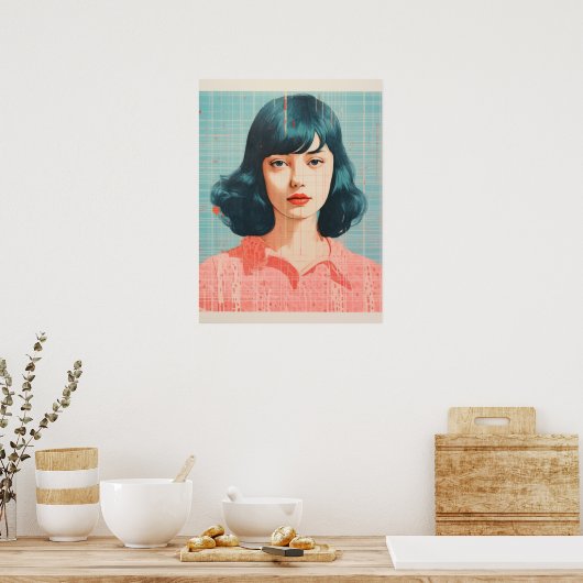 Vet contrast: een symfonie van stijl en kleur poster (Keuken)