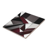 Vet contrast zwart wit en bordeauxrood marmer tegeltje (Zijkant)