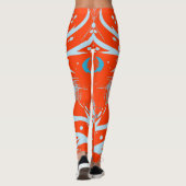 Vet Coquelicot Oranje Dragon Slash Pattern Leggings (Achterkant)