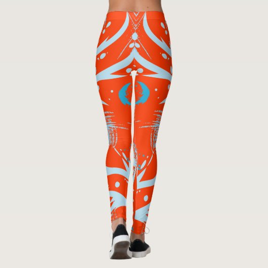 Vet Coquelicot Oranje Dragon Slash Pattern Leggings (Achterkant)