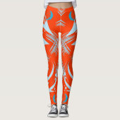 Vet Coquelicot Oranje Dragon Slash Pattern Leggings (Voorkant)