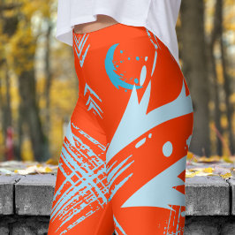 Vet Coquelicot Oranje Dragon Slash Pattern Leggings