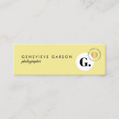 Vet Creatief Monogram Logo Geel Social Media Mini Visitekaartje (Voorkant)