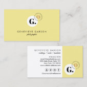 Vet Creatief Monogram Logo Geel Social Media Visitekaartje (Voorkant / Achterkant)