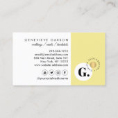 Vet Creatief Monogram Logo Geel Social Media Visitekaartje (Achterkant)