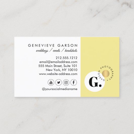 Vet Creatief Monogram Logo Geel Social Media Visitekaartje (Achterkant)