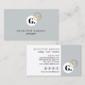 Vet Creatief Monogram Logo Grijs Social Media Visitekaartje (Voorkant / Achterkant)