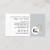 Vet Creatief Monogram Logo Grijs Social Media Visitekaartje (Achterkant)