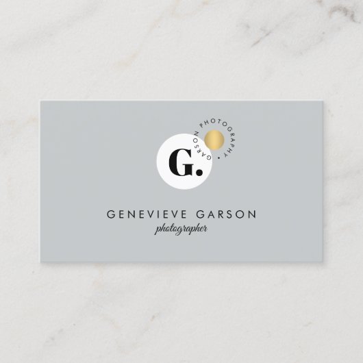 Vet Creatief Monogram Logo Grijs Social Media Visitekaartje (Voorkant)