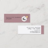 Vet Creative Monogram Logo Mauve Social Media Mini Visitekaartje (Voorkant / Achterkant)
