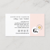 Vet Creative Monogram Logo Roze Sociale Media Visitekaartje (Achterkant)