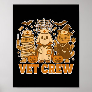 Vet Crew Halloween Kostuum Hond Kat Capybara Huisd Poster