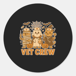 Vet Crew Halloween Kostuum Hond Kat Capybara Huisd Ronde Sticker