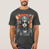 Vet Cyber 2K Urban Emo Meisje met Hoofdtelefoon T-shirt (Voorkant)