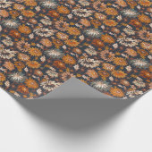 Vet Dahlia Chrysanthemum Chinees patroon Cadeaupapier (Hoek)