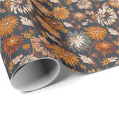 Vet Dahlia Chrysanthemum Chinees patroon Cadeaupapier (Rol Hoek)