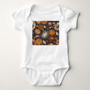 Vet Dahlia Chrysanthemum Chinees patroon Romper