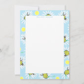 Vet Daisies Pastel Blauw Geel Aangepaste Naam Notitiekaartje (Achterkant)