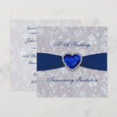 Vet Damask 45th Jubileum 5.25x5.25 nodigt Kaart ui (Voorkant / Achterkant)