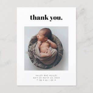 Vet Dank je Baby Foto geboorte Aankondigingskaart