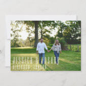 Vet Datum Sage Groen Wit Ultra Moderne Bruiloft Save The Date (Achterkant)