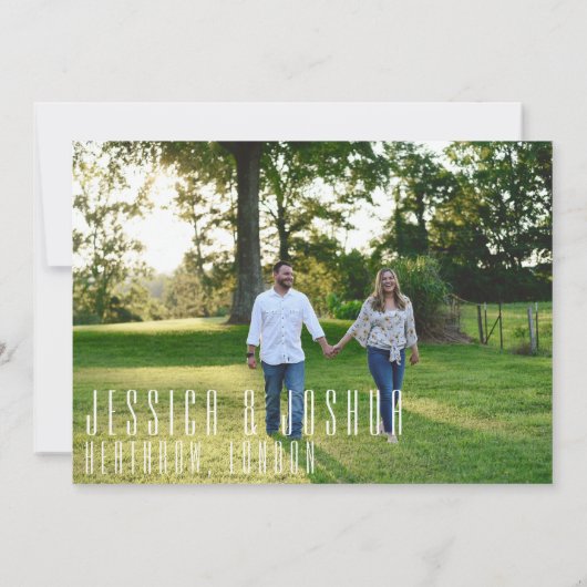 Vet Datum Sage Groen Wit Ultra Moderne Bruiloft Save The Date (Achterkant)