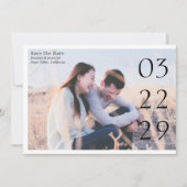 Vet Datum Schoon Minimaal Elegant Modern Bruiloft Save The Date (Voorkant)