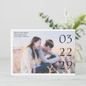 Vet Datum Schoon Minimaal Elegant Modern Bruiloft Save The Date (Staand voorkant)