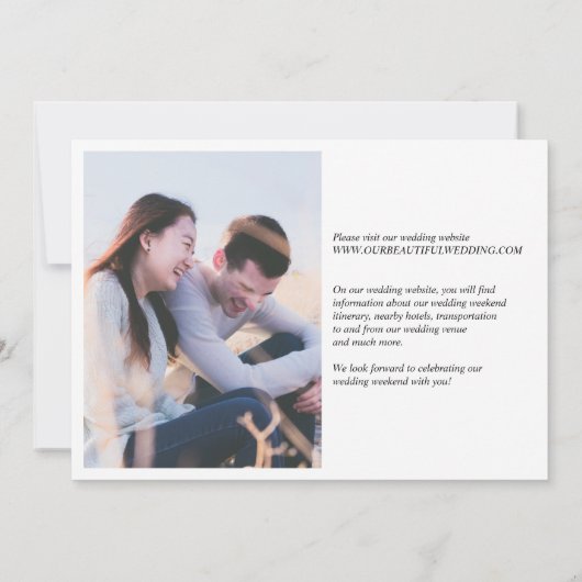 Vet Datum Schoon Minimaal Elegant Modern Bruiloft Save The Date (Achterkant)