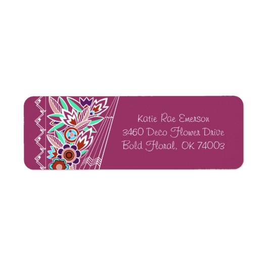 Vet Deco Bloemen in Roos Etiket (Voorkant)