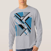 Vet diagonaal blauw zwart grijs MCM-geïnspireerd o T-shirt (Voorkant)