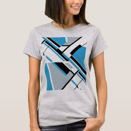 Vet Diagonaal Blauw Zwart Grijs MCM Kijk Abstract T-shirt