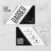 Vet diagonaal grijs wit zwart visitekaartje (Voorkant / Achterkant)