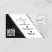 Vet diagonaal grijs wit zwart visitekaartje (Achterkant)