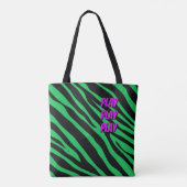 Vet dierenprint Werk & Speel leuke kleur Tote Bag (Achterkant)