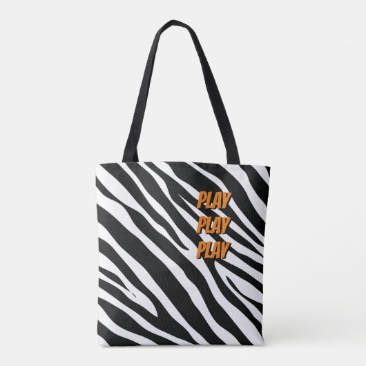 Vet dierenprint Werk & Speel leuke kleur Tote Bag (Achterkant)