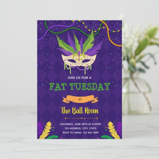 Vet Dinsdag partijuitnodiging Kaart (Staand voorkant)