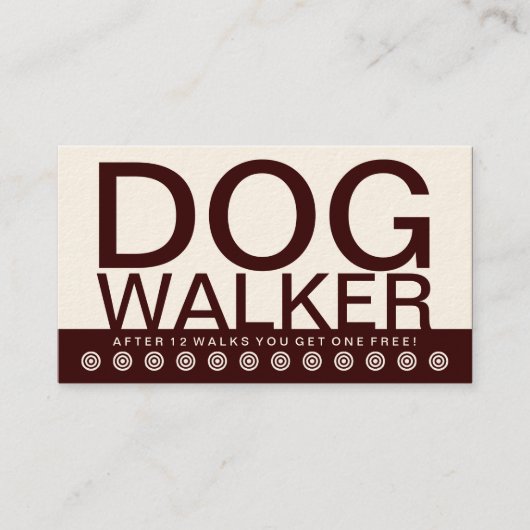 vet DOG WALKER klantenkaart Klantenkaartje (Voorkant)