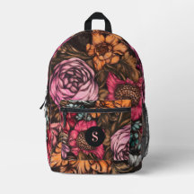 Vet Donker  Bloemen Magenta Monogram