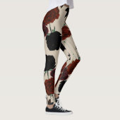 Vet Donker Bloemen Rood & Zwart Beige Botanisch Leggings (Rechts)